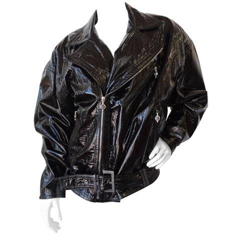 versace men moto jacket|used Versace men leather jacket.